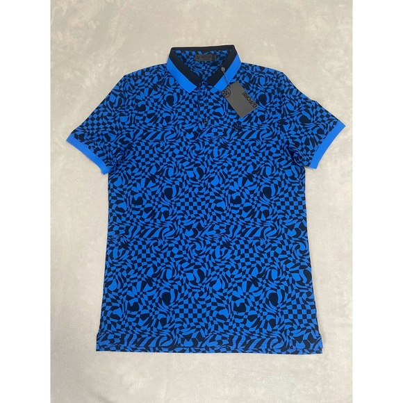 G/Fore Polo Shirt Mens Medium Blue Racer Distorted Rib‎ Tech Golf Performance - Picture 1 of 5